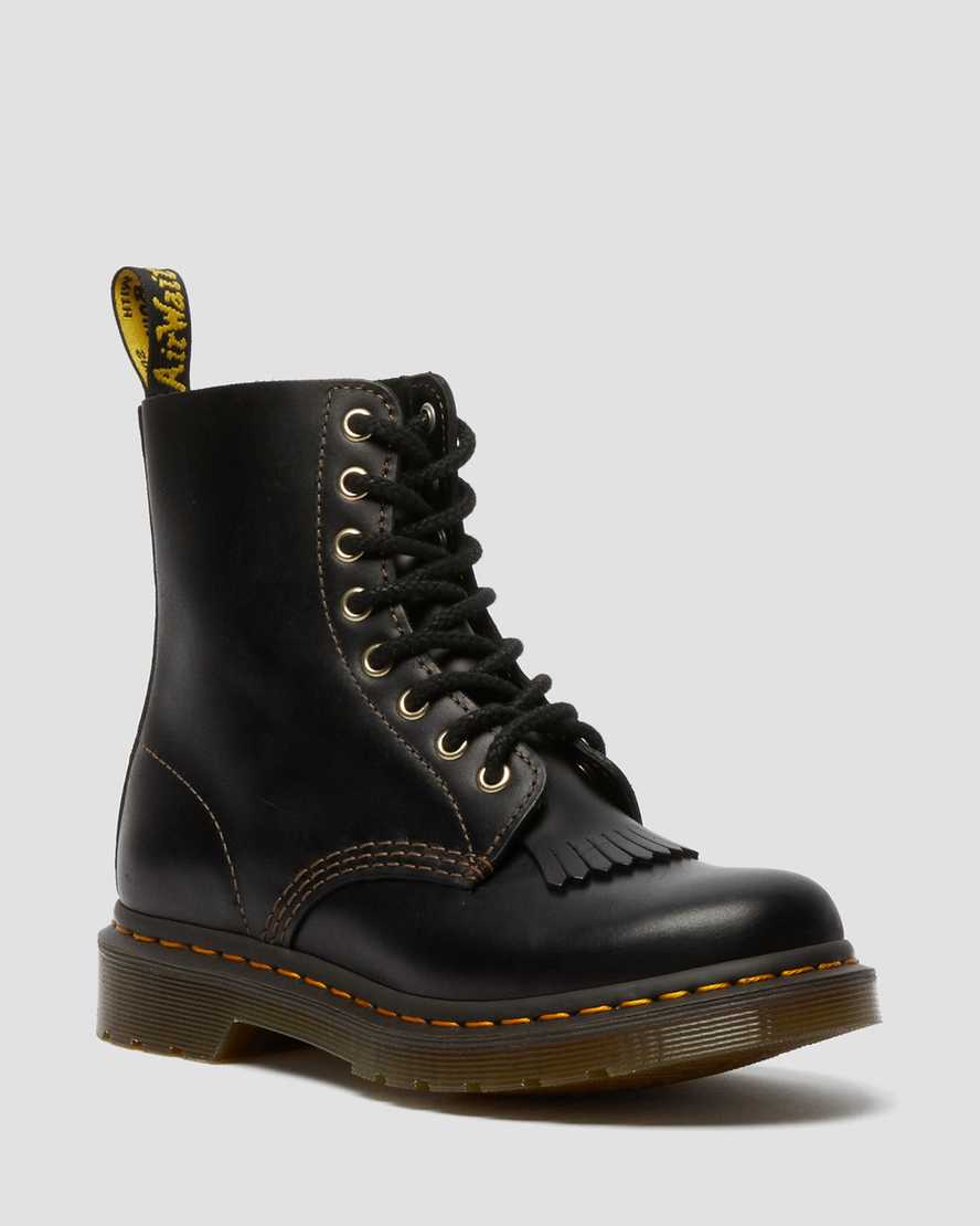 Dr. Martens 1460 Pascal Abruzzo Deri Kadın Originals Botlar - Bot Siyah |VQGMT6278|